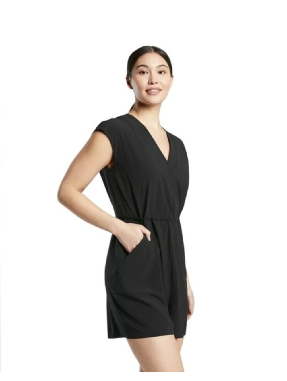 Athleta Marlow short Romper Black Style 558666 medium